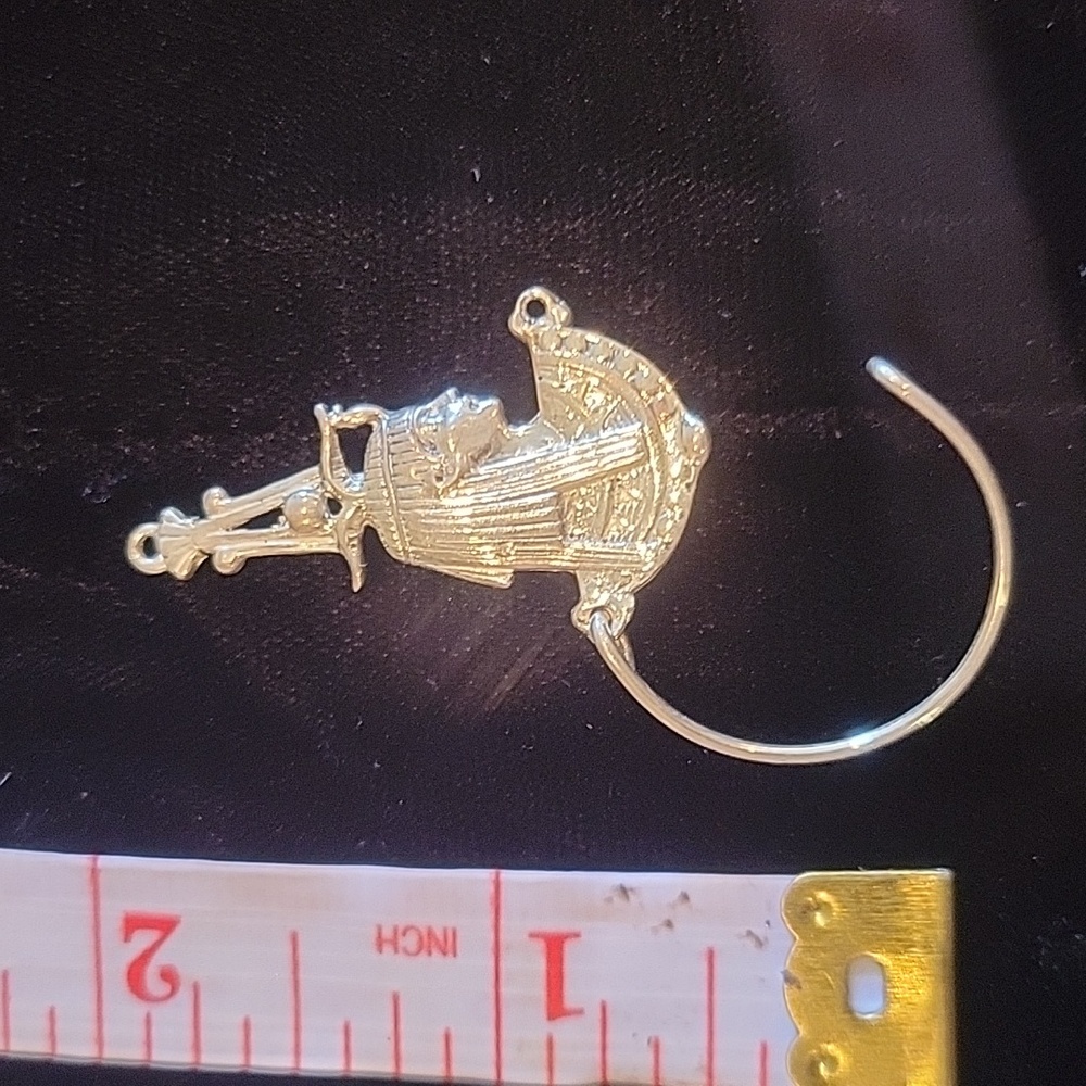 Sterling Nefertiti Queen of 18th Dynasty charm pendant holder - Picture 2 of 3